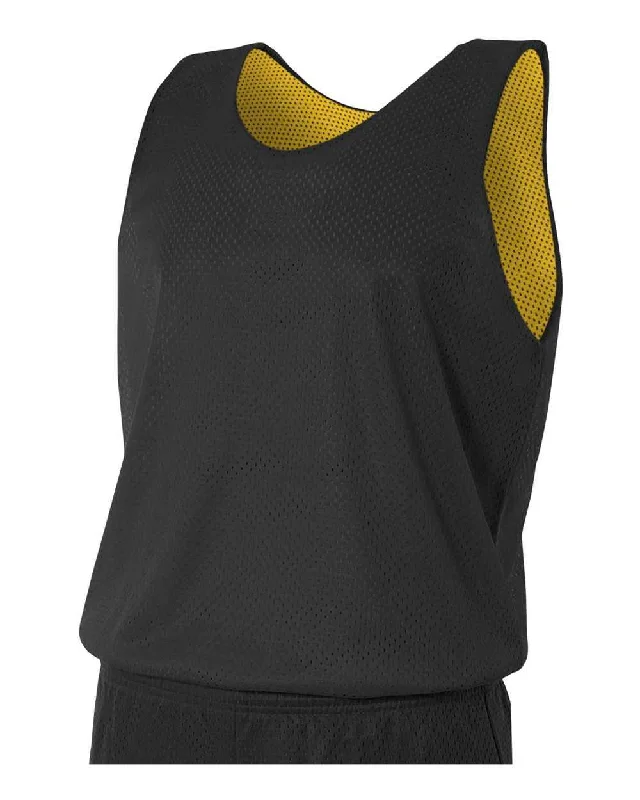 A4 N2206 Youth Reversible Mesh Tank - Black Gold