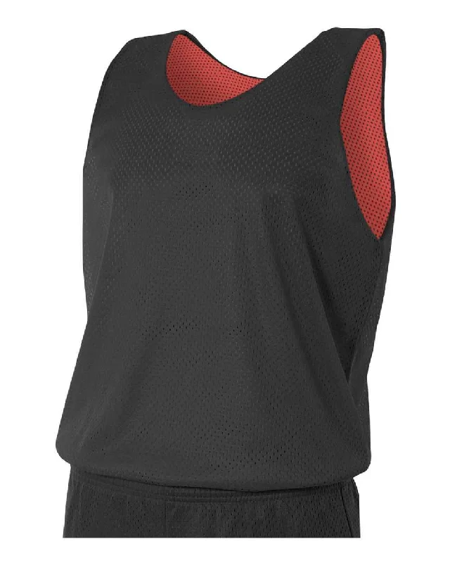 A4 N2206 Youth Reversible Mesh Tank - Black Red