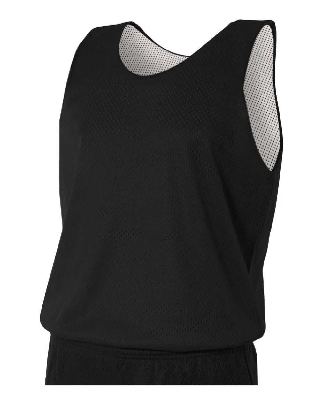 A4 N2206 Youth Reversible Mesh Tank - Black White