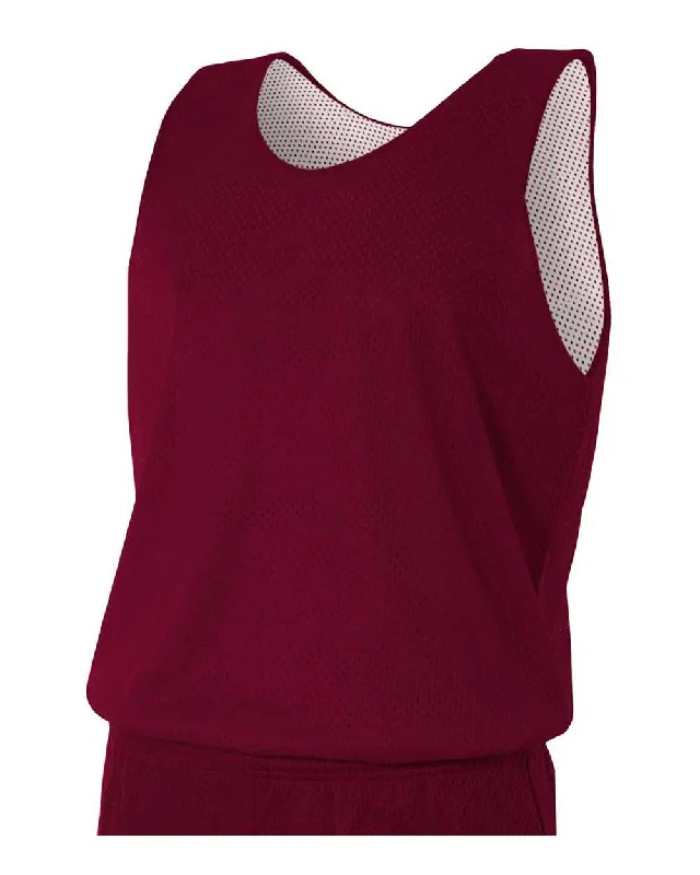 A4 N2206 Youth Reversible Mesh Tank - Maroon White