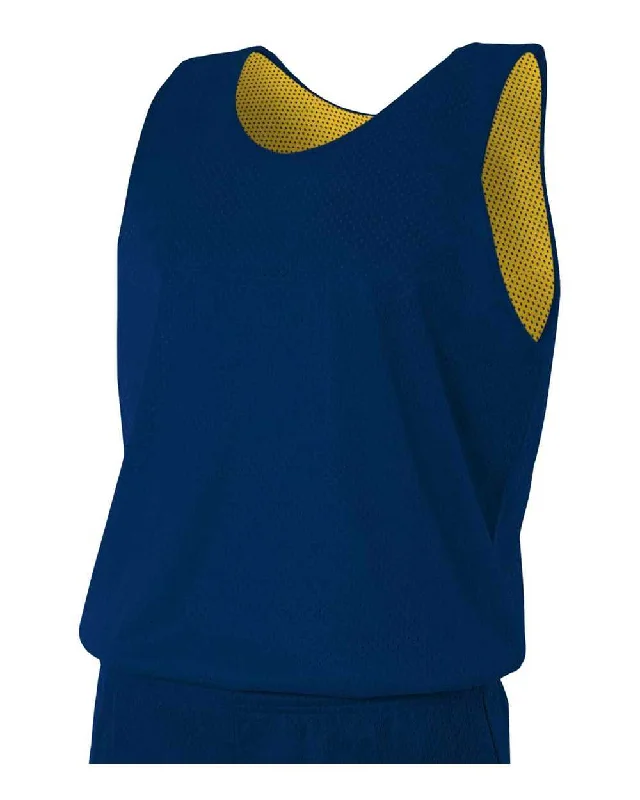 A4 N2206 Youth Reversible Mesh Tank - Navy Gold