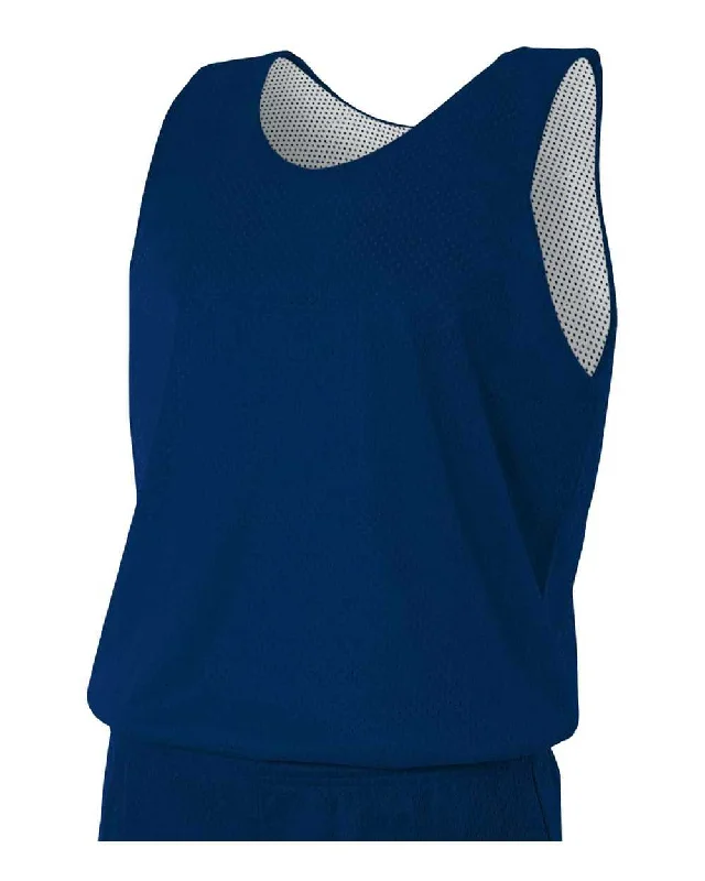 A4 N2206 Youth Reversible Mesh Tank - Navy White