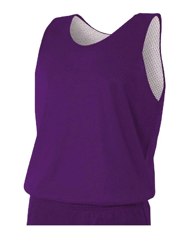 A4 N2206 Youth Reversible Mesh Tank - Purple White