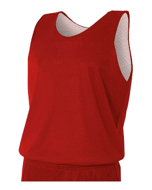 A4 N2206 Youth Reversible Mesh Tank - Scarlet White