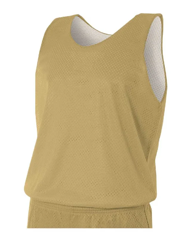 A4 N2206 Youth Reversible Mesh Tank - Vegas Gold White