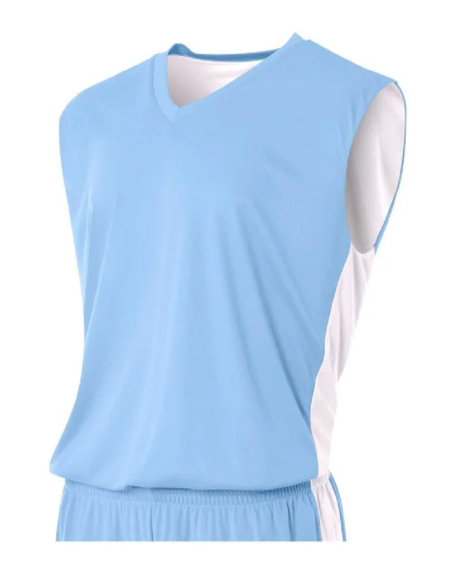 A4 N2320 Reversible Moisture Management Muscle - Light Blue White