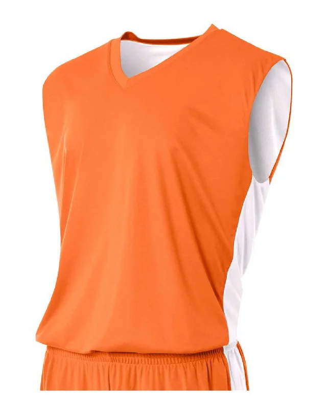 A4 N2320 Reversible Moisture Management Muscle - Orange White