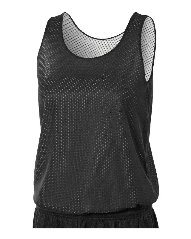 A4 NW1000 Women's Reversible Mesh Tank - Black White