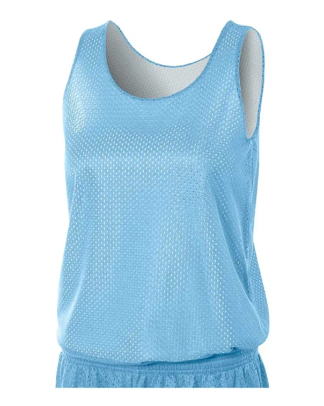 A4 NW1000 Women's Reversible Mesh Tank - Light Blue White