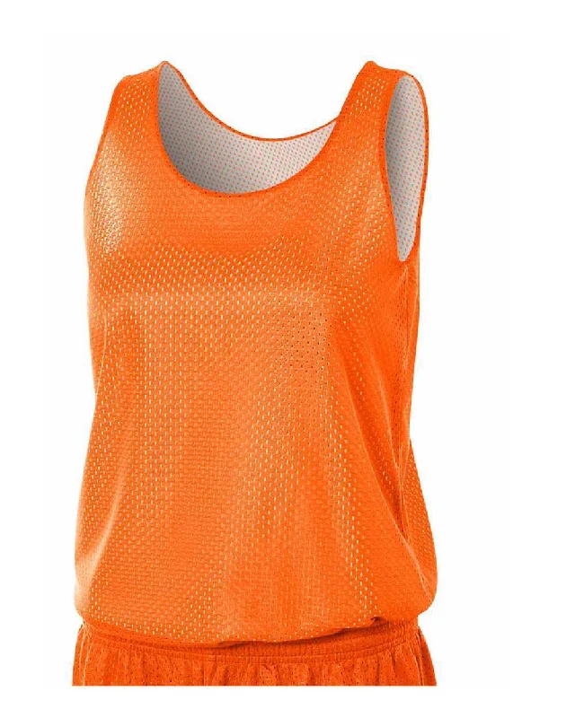 A4 NW1000 Women's Reversible Mesh Tank - Orange White