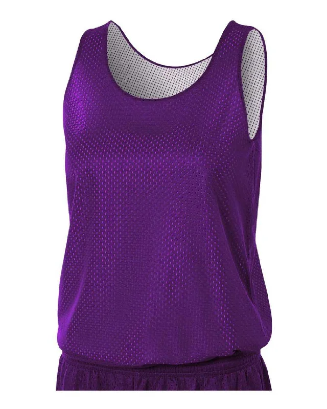 A4 NW1000 Women's Reversible Mesh Tank - Purple White