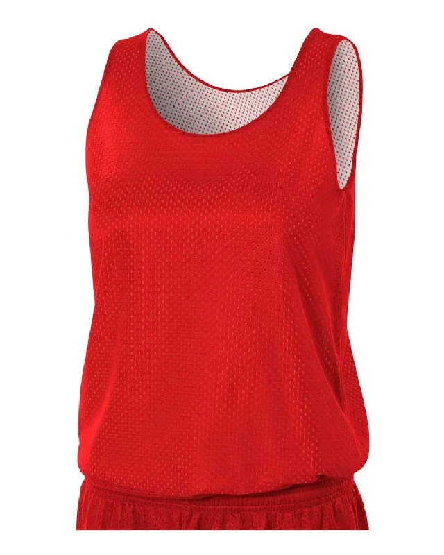 A4 NW1000 Women's Reversible Mesh Tank - Scarlet White