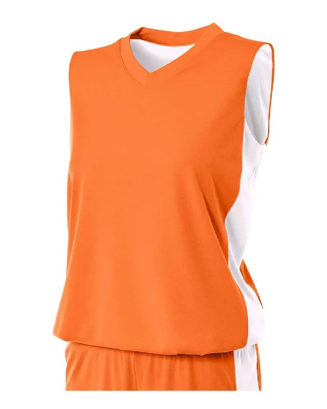 A4 NW2320 Women's Reversible Moisture Management Muscle - Orange White