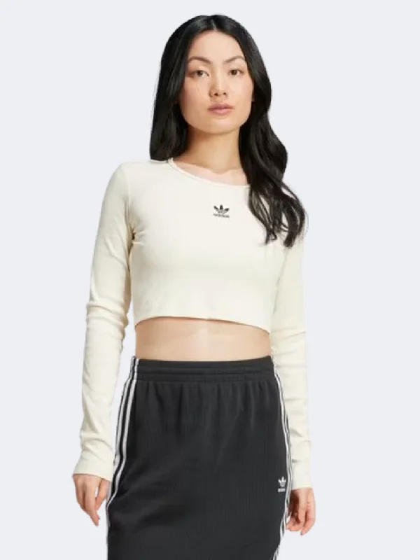 Adidas Essentials Ribbed Women Original Long Sleeve Wonder White