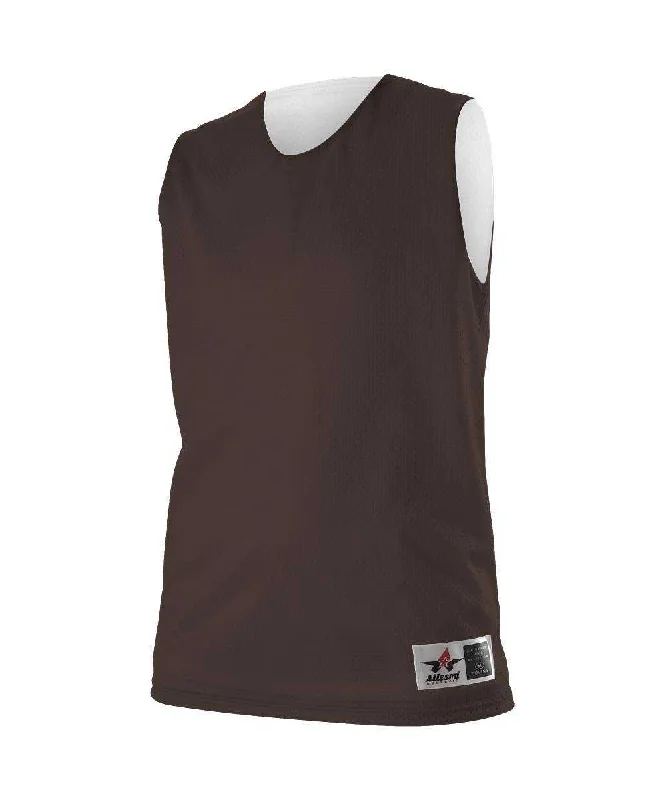 Alleson Athletic 560RW Women's Reversible Mesh Tank - Brown White