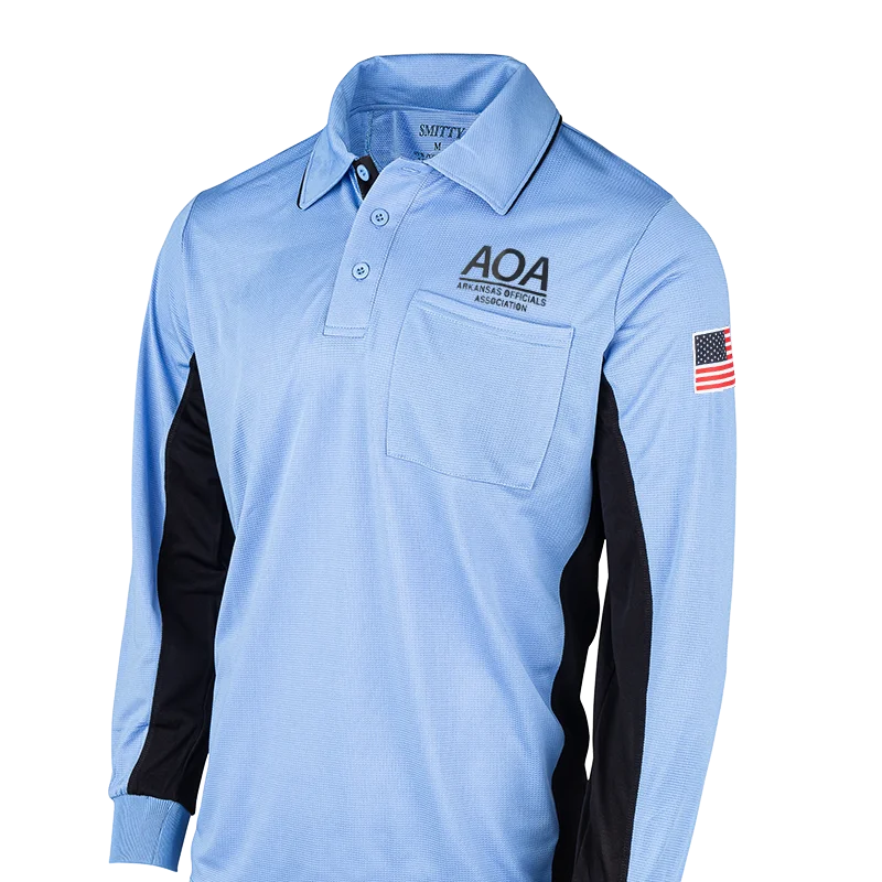 AOA Logo MLB Replica Sky Blue Long Sleeve Umpire Shirts