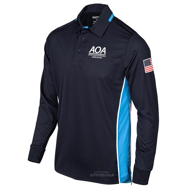 AOA Logo Softball Navy Men’s Long Sleeve Umpire Shirts