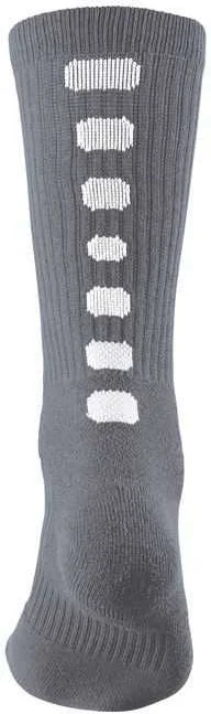 Augusta 6091 Color Block Crew Socks - Graphite White