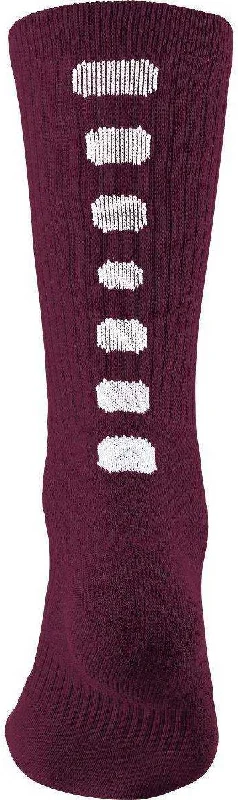 Augusta 6091 Color Block Crew Sock - Maroon White