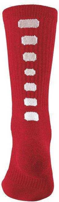 Augusta 6091 Color Block Crew Sock - Red White