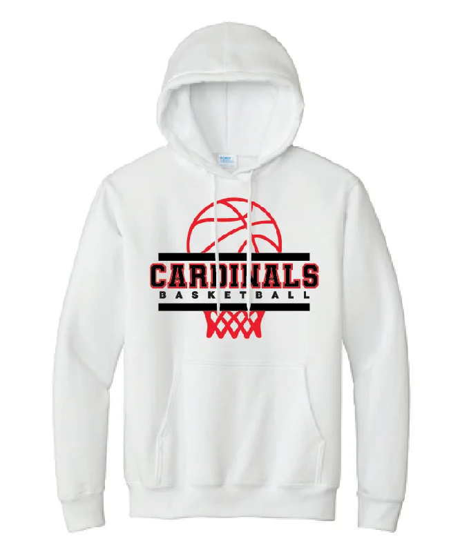 BA Basketball White Essential Fleece Hoodie