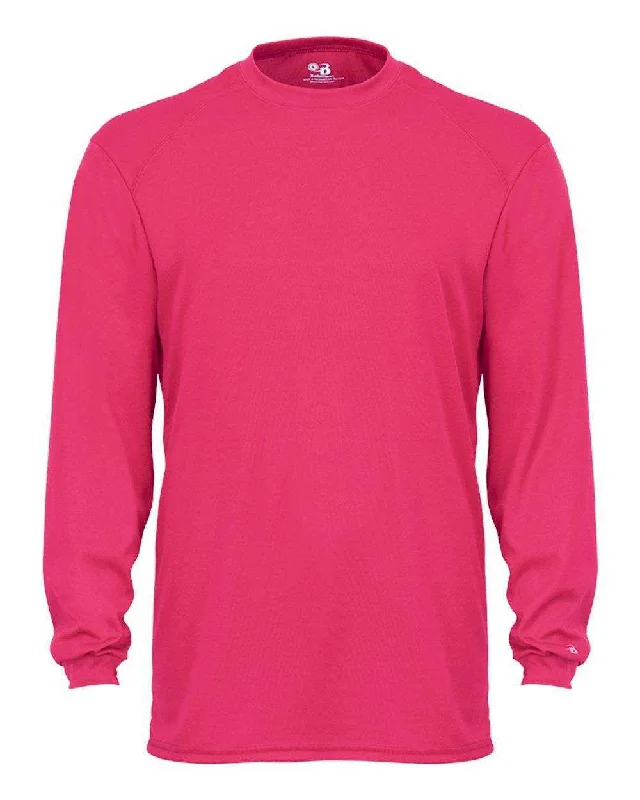 Badger Sport 4104 B-Core Long Sleeve Tee - Hot Pink