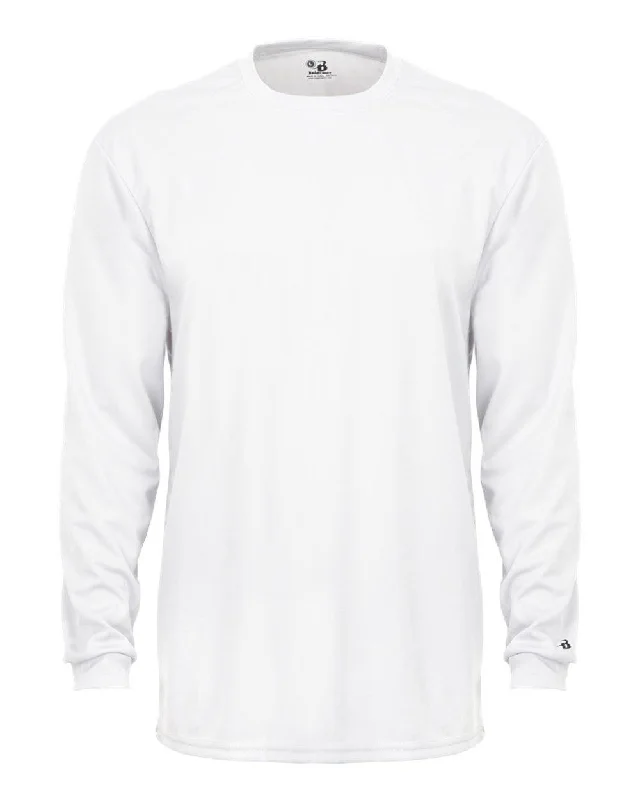 Badger Sport 4104 B-Core Long Sleeve Tee - White