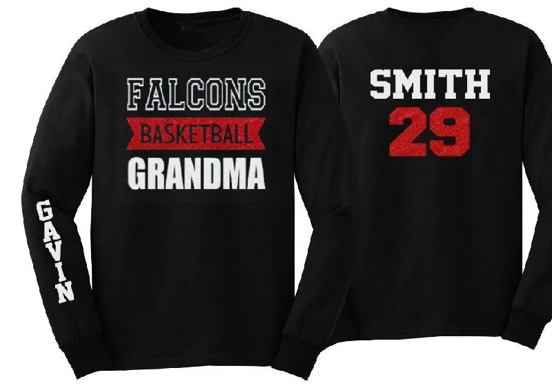 Basketball Shirt | Basketball Grandma | Basketball Long Sleeve Shirt | Customize Team & Colors