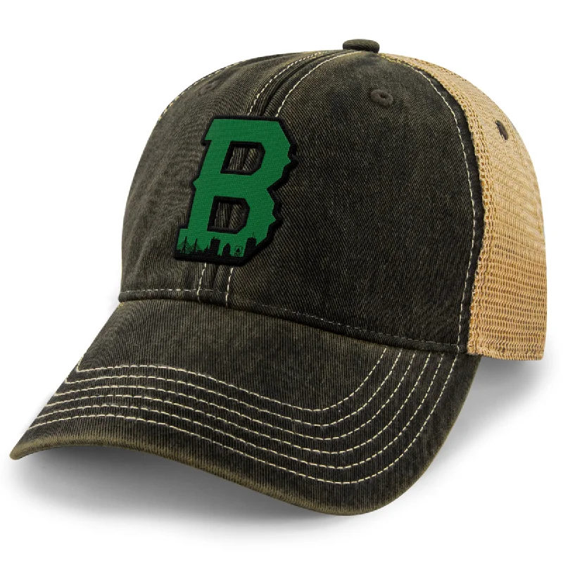 Boston B Green Skyline Dirty Water Trucker