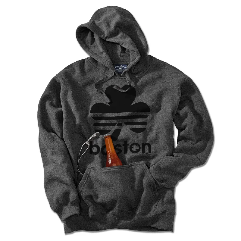 Boston Shamrock Blackout Tailgater Hoodie