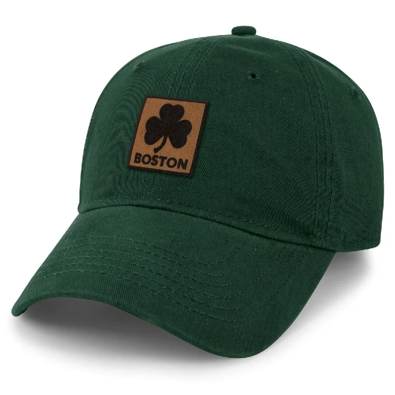 Boston Shamrock Leather Patch Dad Hat