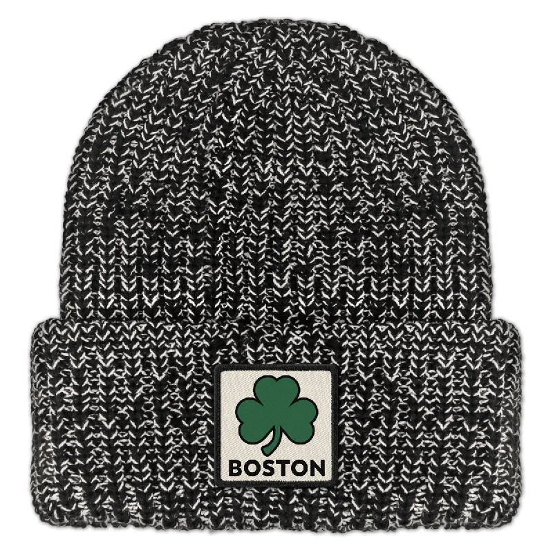 Boston Shamrock Printed Patch Chunky Knit