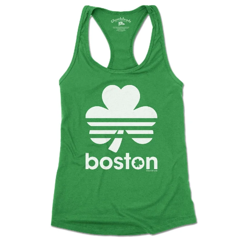 Boston Shamrock Retro Ladies Tank Top