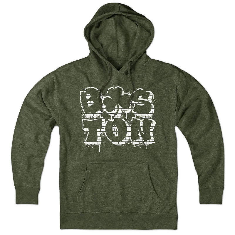 Boston Shamrock Stacked Graffiti Hoodie