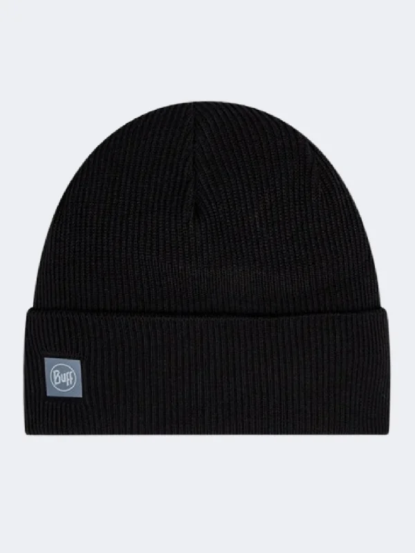 Buff Crossknit Solid Unisex  Lifestyle Beanie Black