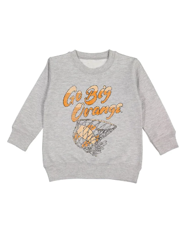 Children's Tennessee Go Big Orange Basketball Candy Gray Sweatshirt