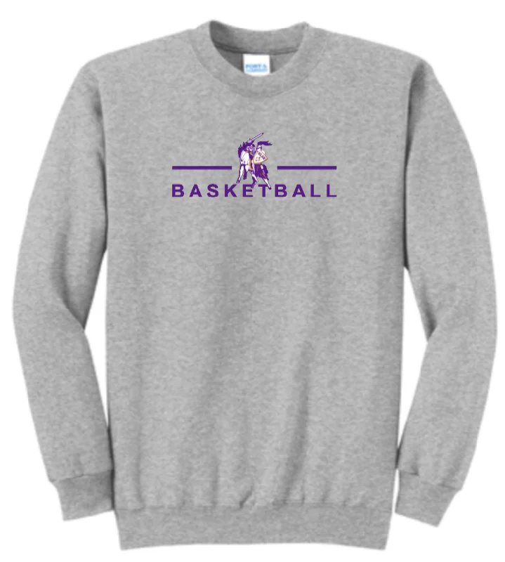 OLSH BASKETBALL YOUTH & ADULT CREWNECK SWEATSHIRT - JET BLACK OR ATHLETIC HEATHER