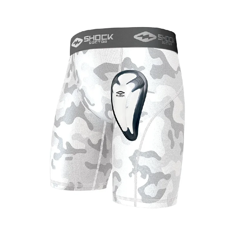 White Camo Core Compression Short with Bio-Flex Cup