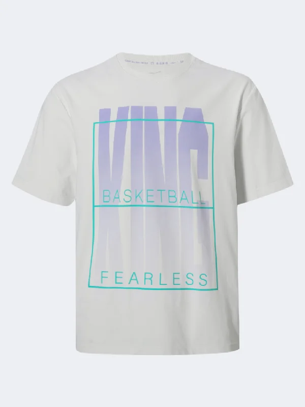 Erke Fearless King Men Basketball T-Shirt White/Violet/Green