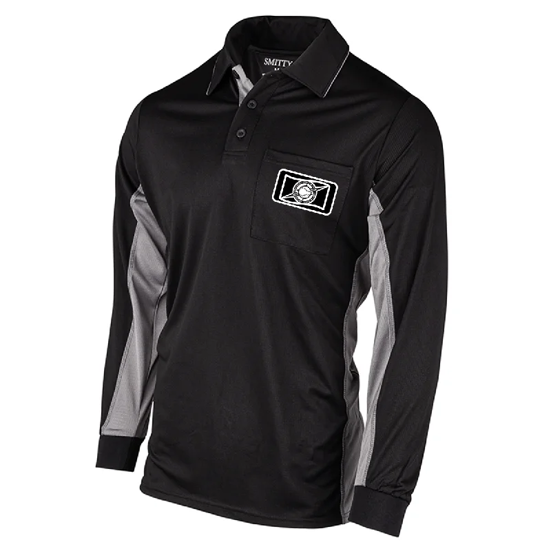 Frontier League Black Pro Flex Long Sleeve Umpire Shirts