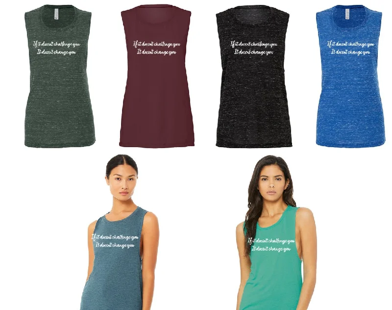 G-Fit Slogan Flowy Scoop Tank Top *NEW COLORS*