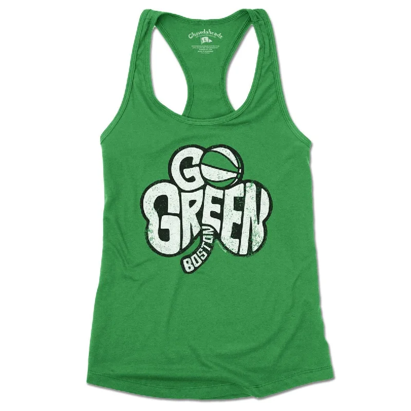 Go Green Shamrock Ladies Tank Top