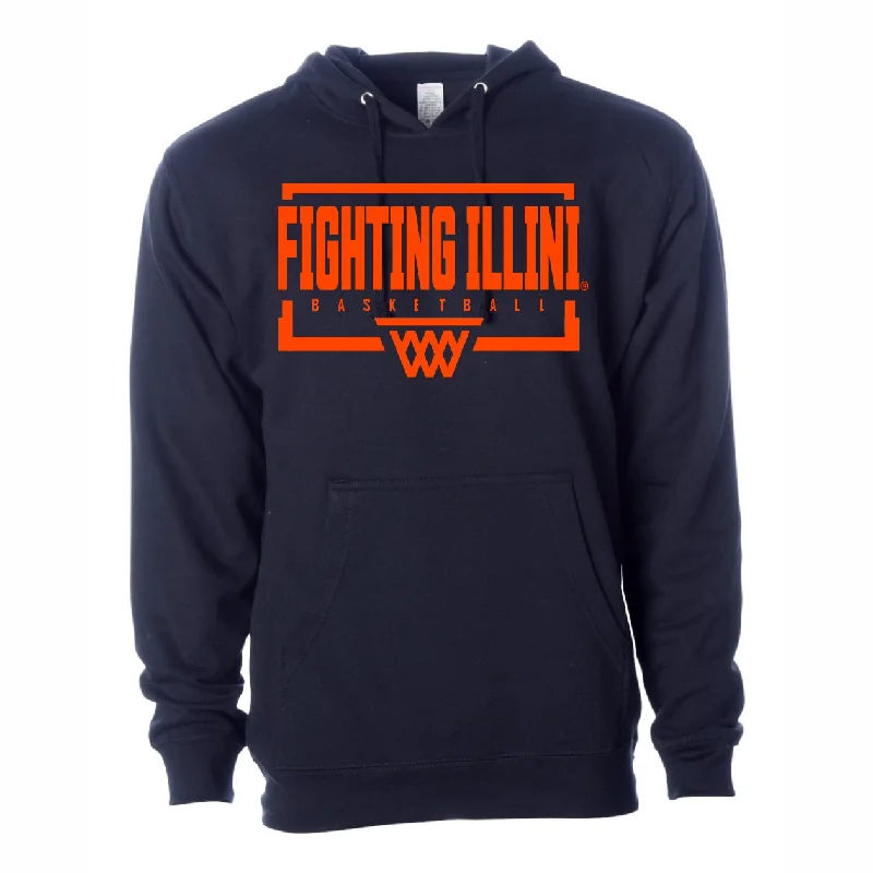 Illinois Basketball Men's Navy Backboard Hoodie