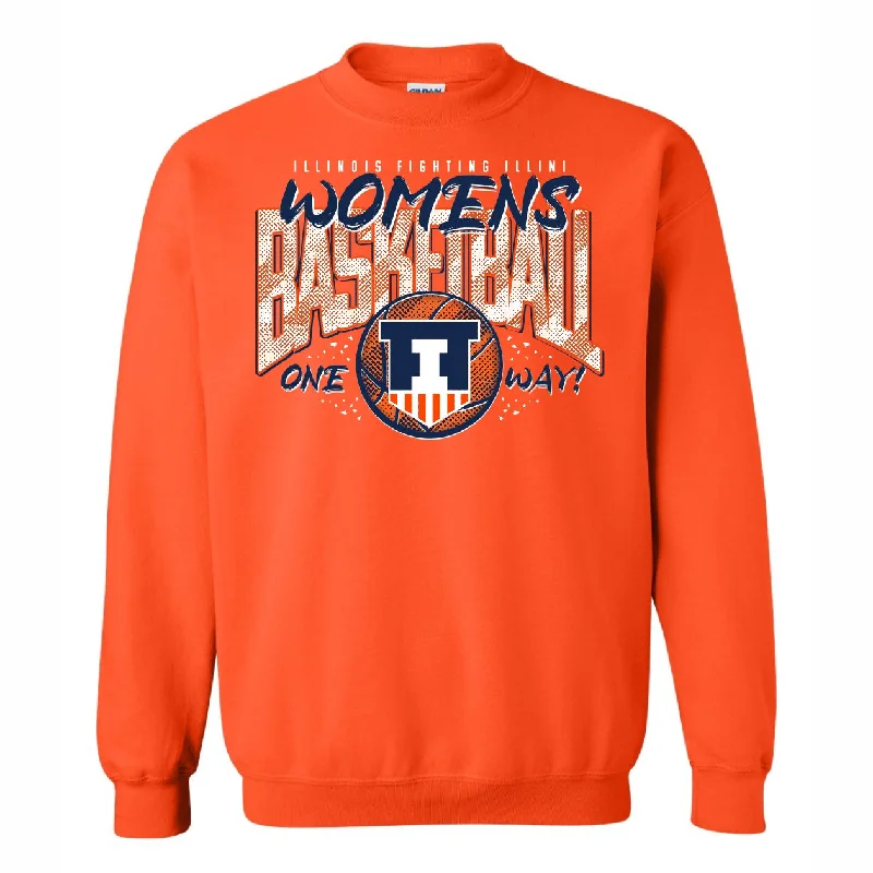 Illinois Women's Basketball Sweatshirt Orange "One Way"