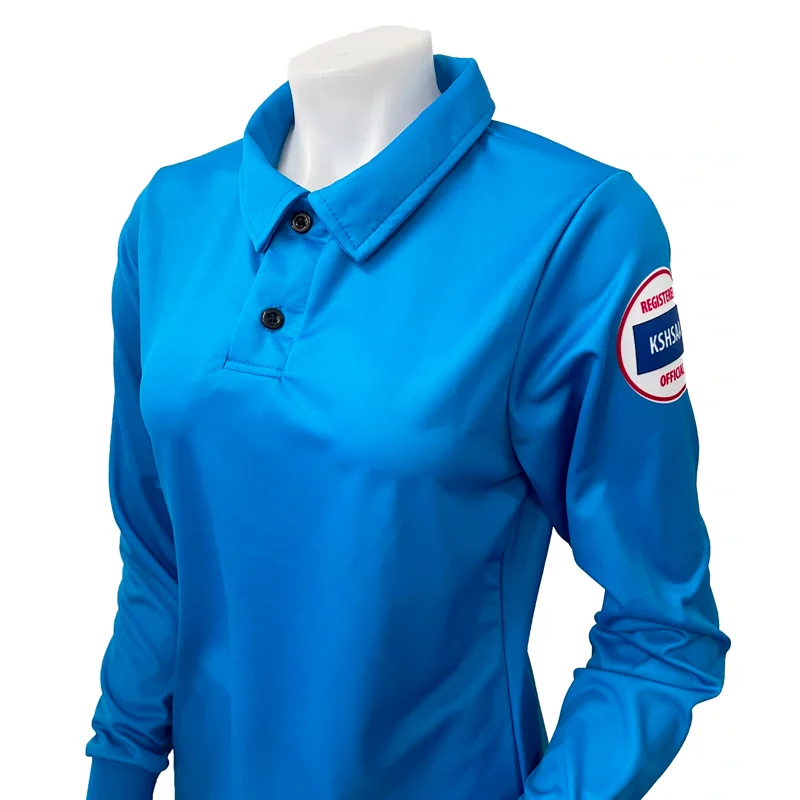 Kansas Logo Women's Long Sleeve Blue Volleyball Shirt