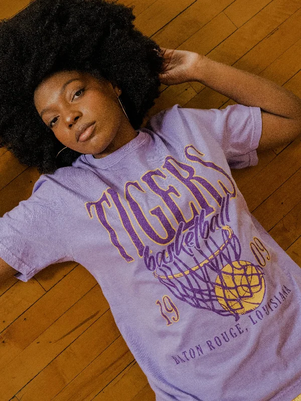 LSU Tigers Big Basketball Violet Tee