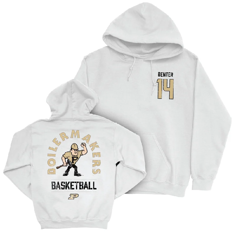 Men's Basketball White Mascot Hoodie   - Jack Benter