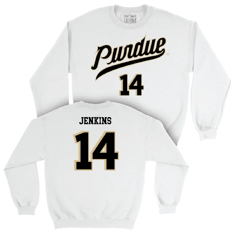 Men's Basketball White Shirsey Crew - David Jenkins | #14