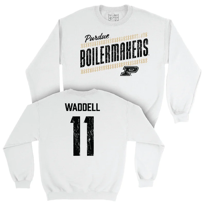 Men's Basketball White Slant Crew - Brian Waddell | #11