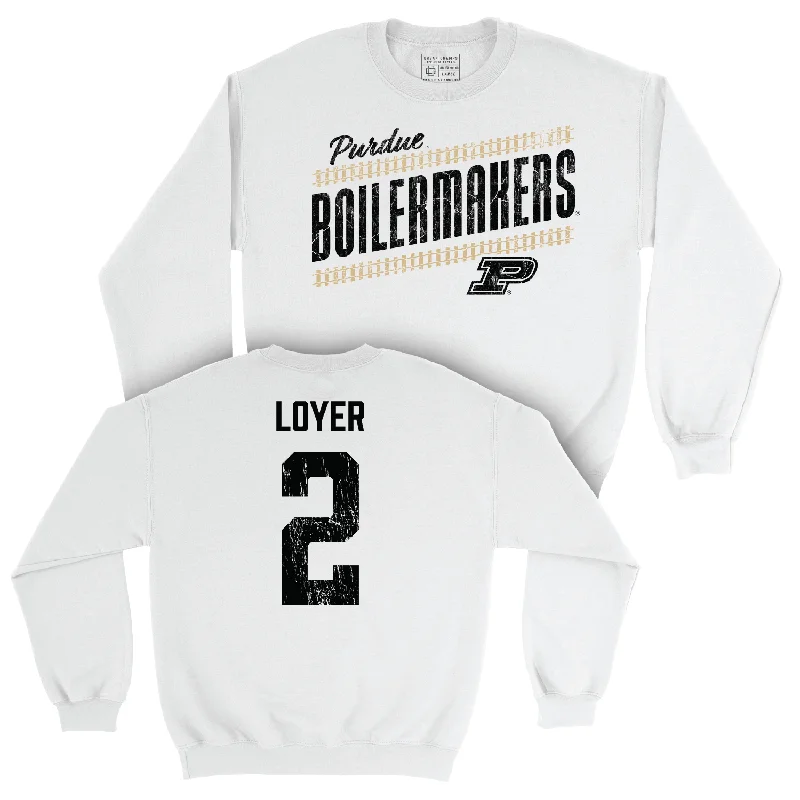 Men's Basketball White Slant Crew - Fletcher Loyer | #2